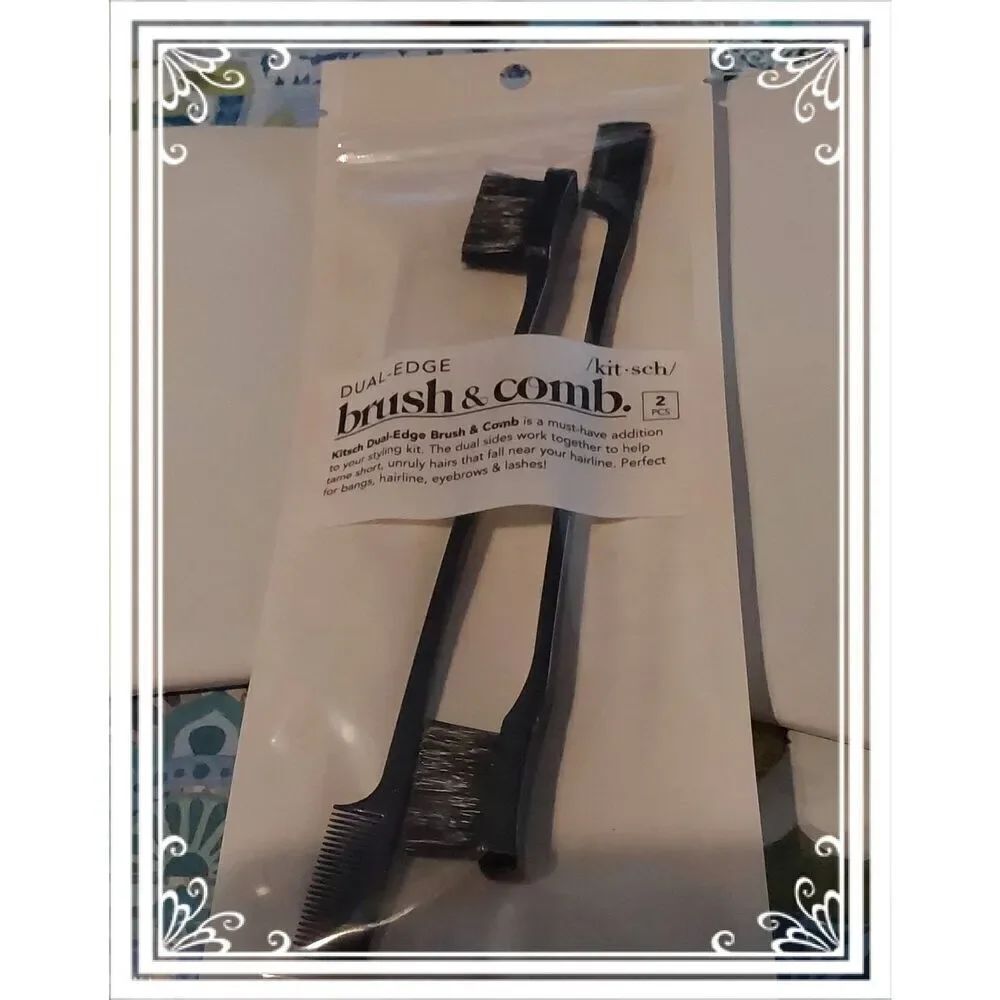 NEW~KITSCH Dual Edge 2 Pc. Brush & CombโSet